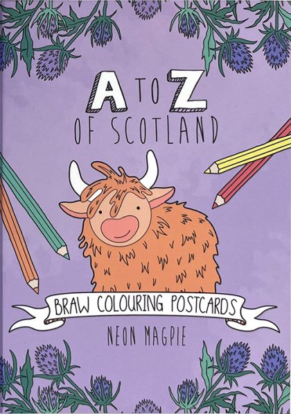 A - Z of Scotland: Braw Colouring Postcards